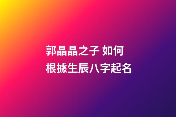 郭晶晶之子 如何根據生辰八字起名